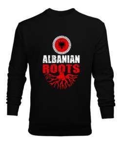 Arnavutluk,albania,Arnavutluk Bayrağı,Arnavutluk logosu,albania flag. Siyah Erkek Sweatshirt