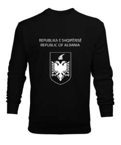 Arnavutluk,albania,Arnavutluk Bayrağı,Arnavutluk logosu,albania flag. Siyah Erkek Sweatshirt