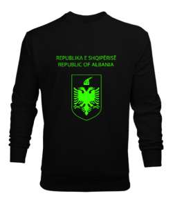 Arnavutluk,albania,Arnavutluk Bayrağı,Arnavutluk logosu,albania flag. Siyah Erkek Sweatshirt