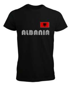 Arnavutluk,albania,Arnavutluk Bayrağı,Arnavutluk logosu,albania flag. Siyah Erkek Tişört