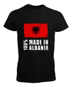 Arnavutluk,albania,Arnavutluk Bayrağı,Arnavutluk logosu,albania flag. Siyah Erkek Tişört