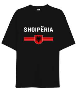 Arnavutluk,albania,Arnavutluk Bayrağı,Arnavutluk logosu,albania flag. Siyah Oversize Unisex Tişört