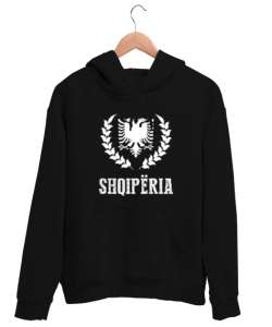 Arnavutluk,albania,Arnavutluk Bayrağı,Arnavutluk logosu,albania flag. Siyah Unisex Kapşonlu Sweatshirt