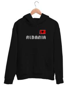 Arnavutluk,albania,Arnavutluk Bayrağı,Arnavutluk logosu,albania flag. Siyah Unisex Kapşonlu Sweatshirt