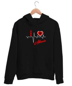 Arnavutluk,albania,Arnavutluk Bayrağı,Arnavutluk logosu,albania flag. Siyah Unisex Kapşonlu Sweatshirt