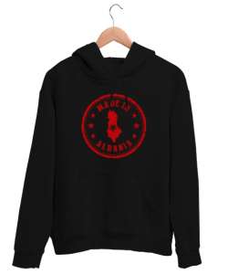 Arnavutluk,albania,Arnavutluk Bayrağı,Arnavutluk logosu,albania flag. Siyah Unisex Kapşonlu Sweatshirt