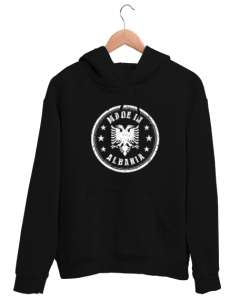 Arnavutluk,albania,Arnavutluk Bayrağı,Arnavutluk logosu,albania flag. Siyah Unisex Kapşonlu Sweatshirt