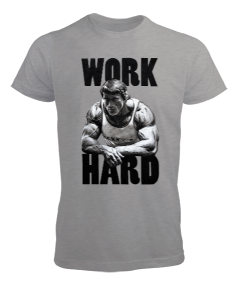 Arnold Schwarzenegger Work Hard Vücut Geliştirme GYM Bodybuilding Fitness Baskılı Erkek Tişört