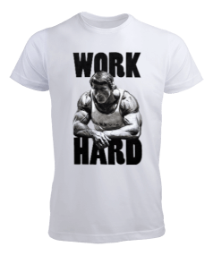 Arnold Schwarzenegger Work Hard Vücut Geliştirme GYM Bodybuilding Fitness Baskılı Erkek Tişört