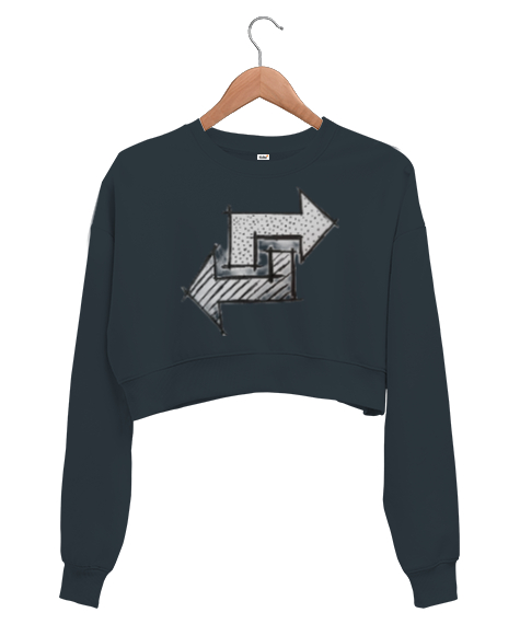 Arrows Füme Kadın Crop Sweatshirt