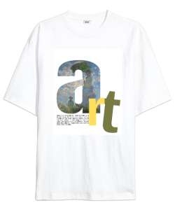 art Beyaz Oversize Unisex Tişört