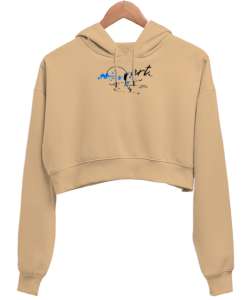 art. Camel Kadın Crop Hoodie Kapüşonlu Sweatshirt