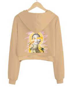 art. Camel Kadın Crop Hoodie Kapüşonlu Sweatshirt