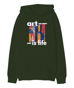 Art is Life Oversize Unisex Kapüşonlu Sweatshirt