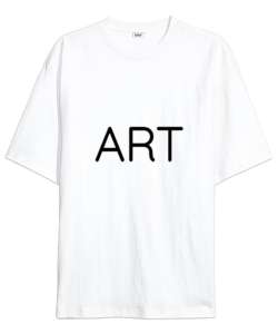 Art yazılı Beyaz Oversize Unisex Tişört