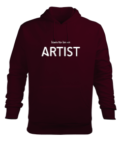 Artist Bordo TiNCiR Erkek Kapüşonlu Hoodie Sweatshirt