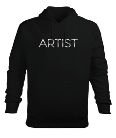 Artist Siyah TiNCiR Erkek Kapüşonlu Hoodie Sweatshirt