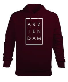 Arzıendam Bordo TiNCiR Erkek Kapüşonlu Hoodie Sweatshirt