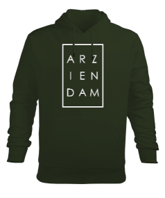 Arzıendam Haki TiNCiR Erkek Kapüşonlu Hoodie Sweatshirt