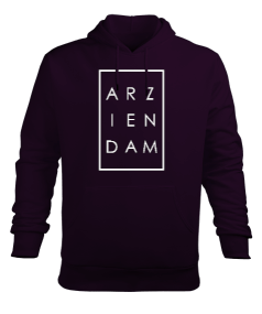 Arzıendam Koyu Mor TiNCiR Erkek Kapüşonlu Hoodie Sweatshirt