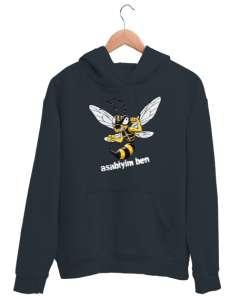 Asabiyim Ben - Kızgın Arı Füme Unisex Kapşonlu Sweatshirt