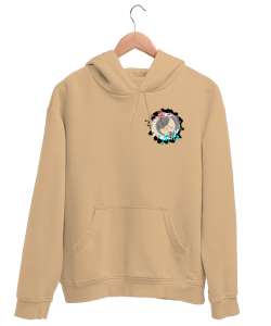 Aşık Kediler Camel Unisex Kapşonlu Sweatshirt