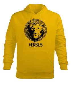 ASLAN VERSUS Sarı Erkek Kapüşonlu Hoodie Sweatshirt