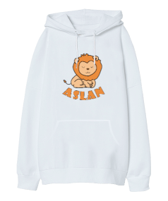 Aslan Yavrusu Oversize Unisex Kapüşonlu Sweatshirt