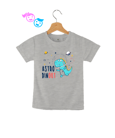 Tisho - Astro Dinozor Gri Çocuk Unisex