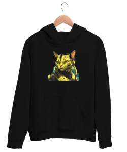 Astro Kedi Siyah Unisex Kapşonlu Sweatshirt