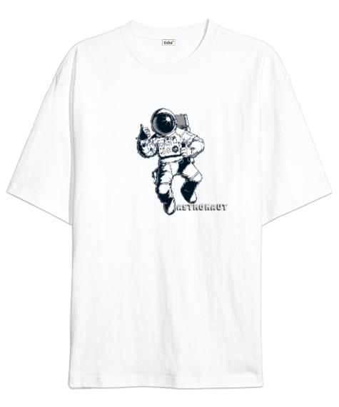 Astronaut Beyaz Oversize Unisex Tişört