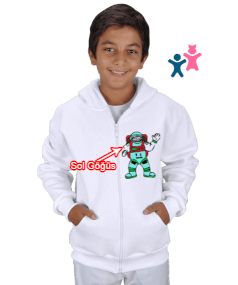 astronot adam astronaut man Çocuk Kapüşonlu Hoodie Fermuarlı