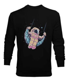 Astronot Baskılı Erkek Sweatshirt