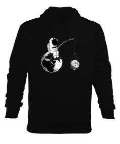 Astronot Gezegenler Erkek Kapüşonlu Hoodie Sweatshirt