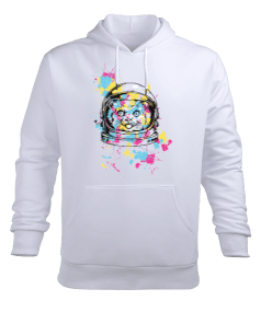 Astronot Kedi Erkek Kapüşonlu Hoodie Sweatshirt