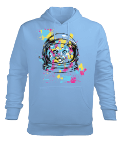 Astronot Kedi Erkek Kapüşonlu Hoodie Sweatshirt