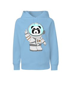 Astronot panda Çocuk Unisex Hoodie Kapüşonlu