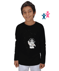 Astronot panda Çocuk Unisex Uzunkollu