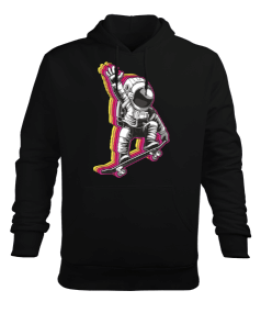 Astronot ve Kaykayı Erkek Kapüşonlu Hoodie Sweatshirt