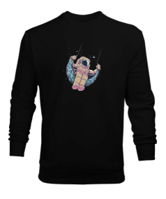 Astronot ve Uzay Erkek Sweatshirt