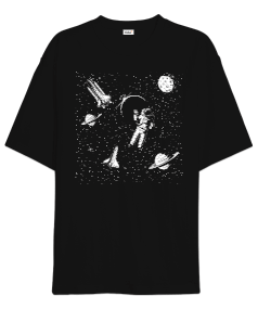 Astronot ve Uzay Oversize Unisex Tişört