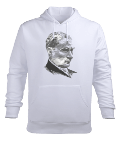 Atatürk Baskılı Erkek Kapüşonlu Hoodie Sweatshirt