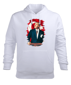 Atatürk Baskılı Erkek Kapüşonlu Hoodie Sweatshirt