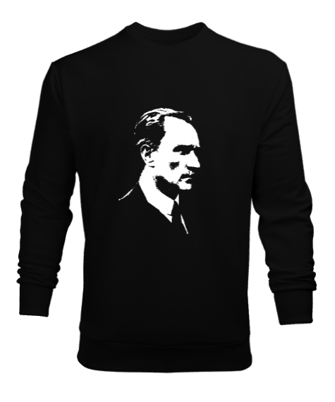 Tisho - Atatürk Baskılı Siyah Erkek Sweatshirt