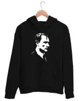 Atatürk Baskılı Siyah Unisex Kapşonlu Sweatshirt - Thumbnail