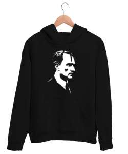 Atatürk Baskılı Siyah Unisex Kapşonlu Sweatshirt