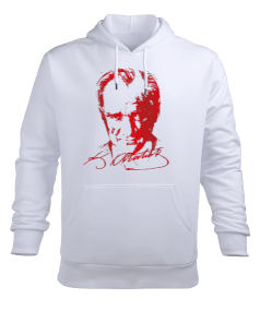 Atatürk Baskılı Sweatshirt Erkek Kapüşonlu Hoodie Sweatshirt