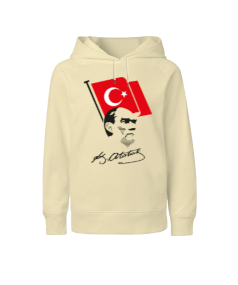 Atatürk, Bayrak ve İmzası Çocuk Unisex Hoodie Kapüşonlu