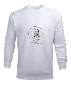 Atatürk Beyaz Erkek Sweatshirt