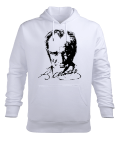 Atatürk imzalı Erkek Kapüşonlu Hoodie Sweatshirt